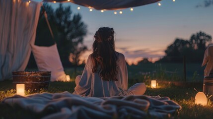 How to create a cozy outdoor setup for open-air movie nights under the starry sky