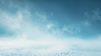 Fototapeta premium A serene winter scene showcasing a gentle, hazy cloudscape, emphasizing the calm and peaceful nature of a frosty day.