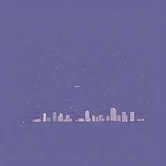 Fototapeta na wymiar minimal city skyline at night
