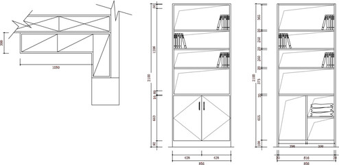 Detailed vector sketch illustration of interior design for arranging furniture in a bedroom