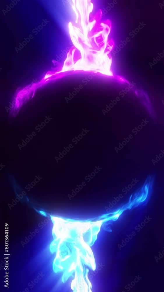 Canvas Prints abstract colorful animated energy orb, futuristic flowing glowing plasma background, copy space, 4k 