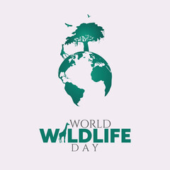 World wildlife day vector designs. March 3
