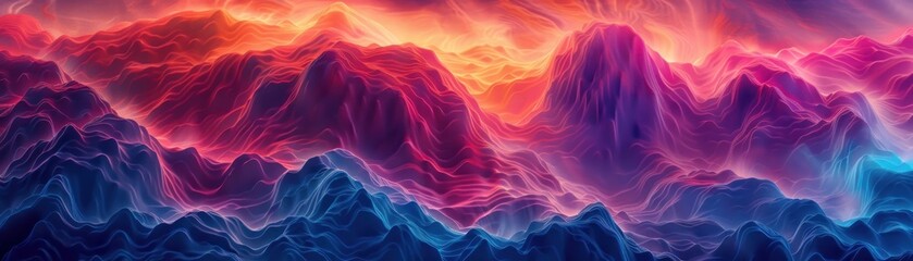 Obraz premium Synthwave mountains