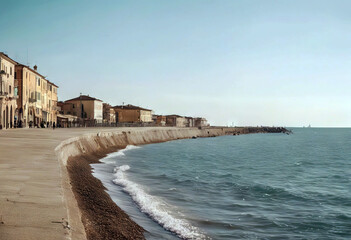 'Italian Senigallia February Senigallia coast town Italy view Sea Sunset Ocean Italy Waves Sunrise...