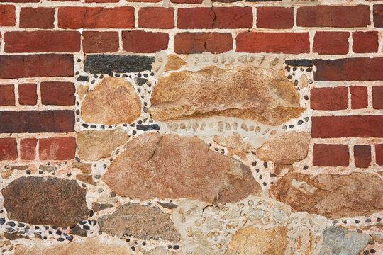Fototapeta Close-up of brick and stone wall