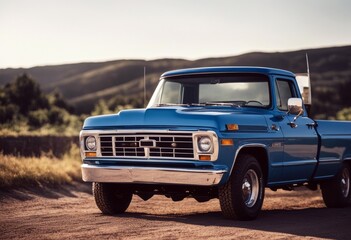 'blue front truck pick car pickup pecking white background suv black new auto side view big modern offroad headlamp model design fast isolated chrome expensive prestige power'