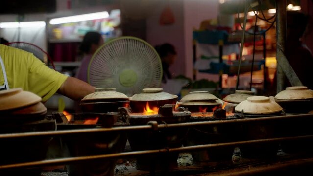 asian street food hot pot night market