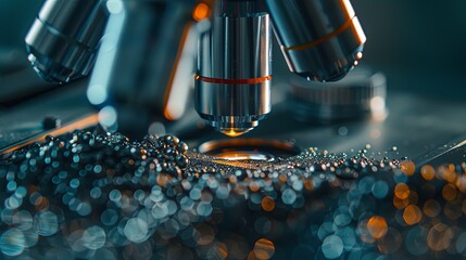 Construction Process under Microscope, Suitable for companies involved in engineering research and construction technologies. construction materials and microscopic details, Generative AI.