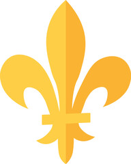 Flat cartoon yellow gold fleur-de-lis icon © barsrsind