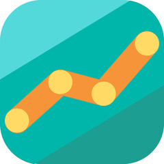 Square chart icon button. Application element, medical stroked cartoon element for modern and retro design. Simple color vector pictogram isolated on white background