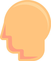 Bald man head profiles icon. Consequences of chemotherapy, medical stroked cartoon element for modern and retro design. Simple color vector pictogram isolated on white background