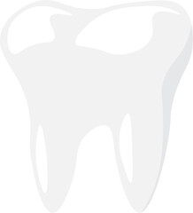 Obraz premium Healthy undamaged tooth icon. Baby molar, medical stroked cartoon element for modern and retro design. Simple color vector pictogram isolated on white background