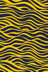 Mustard yellow and navy blue waves, bold and striking, perfect for collegiate apparel designs