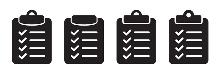Clipboard solid icon flat style isolated on background. Checklist sign symbol for web site and app design.