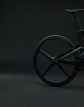 Futuristic Fixed Gear Bicycle: Hyper-Detailed Minimalist Design with Spoke Carbon Wheel
