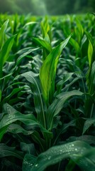 Obraz premium Vibrant Macro Photography of Cornfield: Capturing Nature's Beauty in Detail