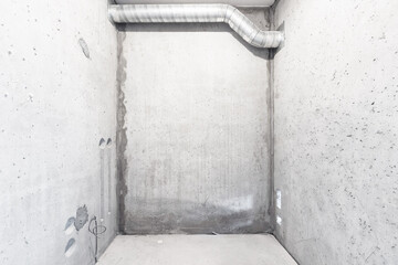 interior of the apartment without decoration in gray colors. rough finish