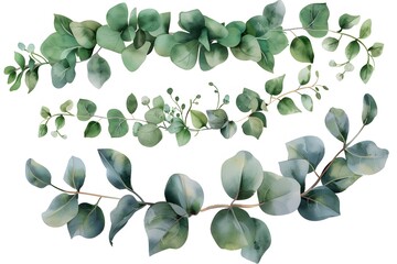 watercolor green eucalyptus wreath
