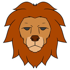 lion head icon illustration hand drawn isolated vector	
