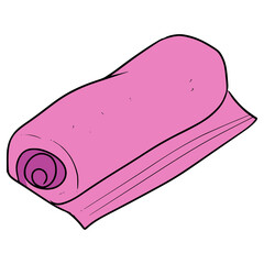 pink towel illustration hand drawn isolated vector	
