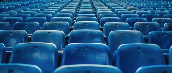 Fototapeta premium An empty stadium seating layout, reflecting the anticipation and professionalism of game day.
