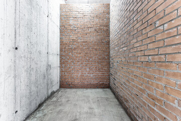 interior of the apartment without decoration in gray colors. rough finish