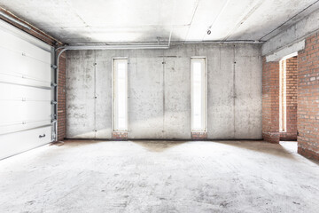 interior of the apartment without decoration in gray colors. rough finish