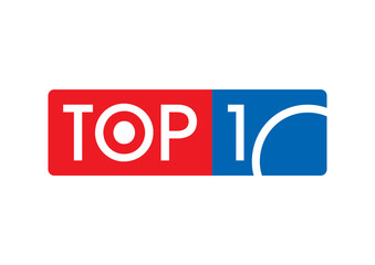 top 10 concept on white background. red-blue top 10 logo