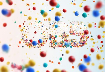 'typographic colorful WISHES! banner dots background transparent confetti BEST wishes good luck adieu card competition succeed bye retirement leaving sorry depar'