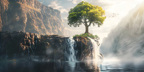 Tree isolated HD 8K wallpaper Stock Photographic Image
