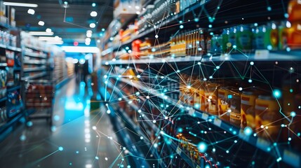 advancements in retail technology with a high-resolution image of an AI-powered checkout system, showcasing how embedded AI streamlines the shopping experience and improves inventory management.