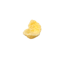 Breakfast cereal. Tasty corn flake isolated on white