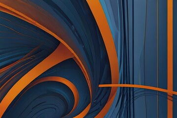 Abstract Blue and Orange Background with Dynamic Lines