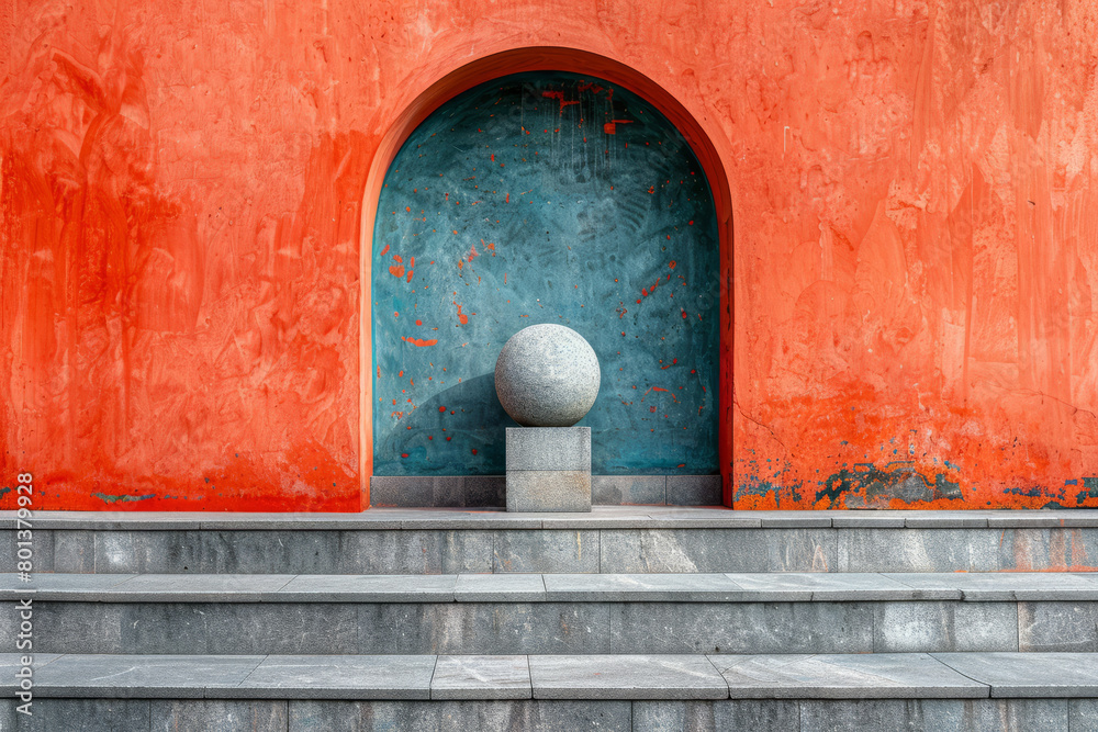 Poster A composition focused on balance, featuring symmetrical shapes and harmonious colors that create a sense of stability,