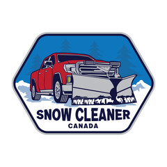 Plow truck badge design logo, good for plow snow truck business company logo  © Adiba
