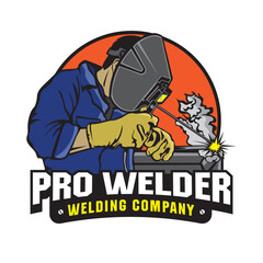 Welding service company vector illustration logo design