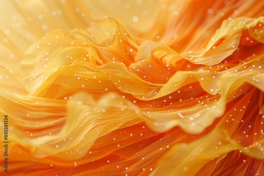 Poster an artwork focused on the emotion of joy, using bright, spreading patterns and warm colors like oran