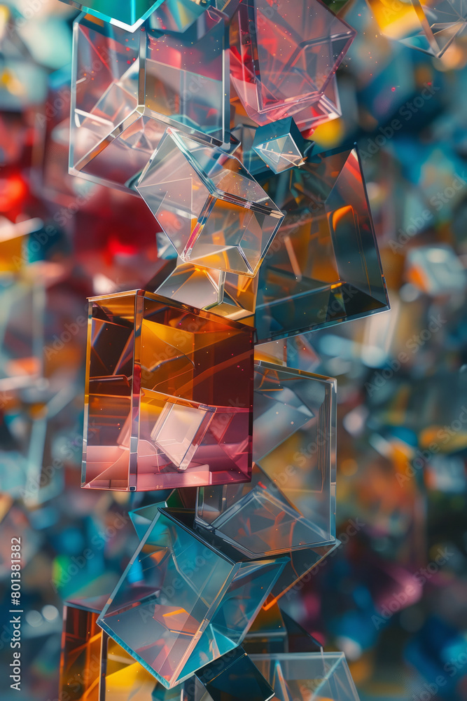 Poster A complex structure of overlapping geometric figures that appears chaotic but follows a precise mathematical order,
