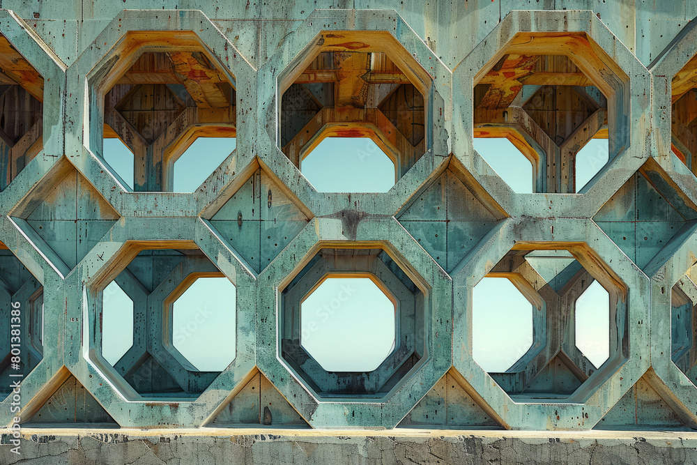 Poster A mesmerizing pattern of interlaced octagons and squares that seems to grow and shrink as one stares,