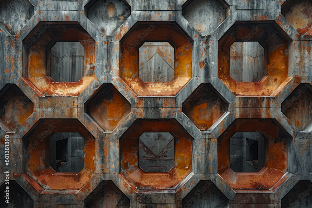 Poster A mesmerizing pattern of interlaced octagons and squares that seems to grow and shrink as one stares,