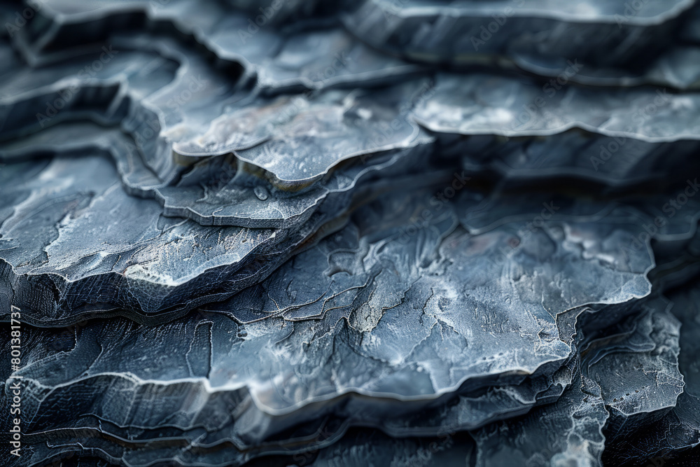Aufkleber A highly detailed 3D model of slate, with its unique layered structure and subtle color variations,