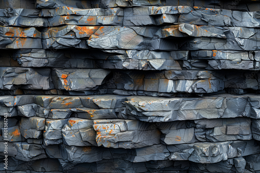 Leinwandbilder a highly detailed 3d model of slate, with its unique layered structure and subtle color variations,