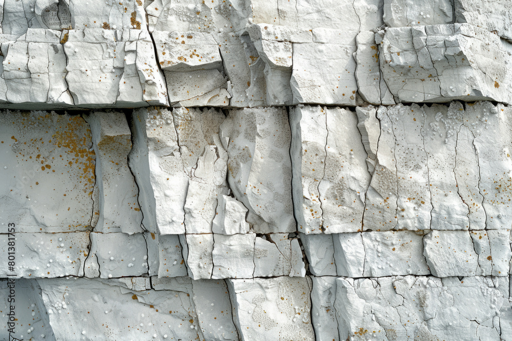 Leinwandbilder a 3d texture of a chalk cliff face, with sharp edges and layers exposed by erosion,