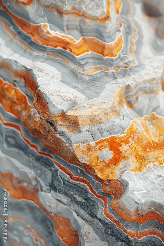 Poster A 3D texture showing the intricate layers of sedimentary rock, with each layer telling a story of geological history,