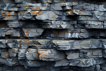 A highly detailed 3D model of slate, with its unique layered structure and subtle color variations,