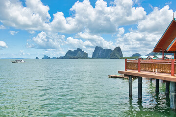 PANYEE ISLAND, THAILAND August 23, 2023, Panyee fisherman village on the water of Phang Nga Bay,...
