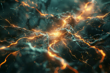 A simulation of fractal lightning, branching out in a beautifully chaotic display of electricity,