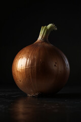 onions on a black background