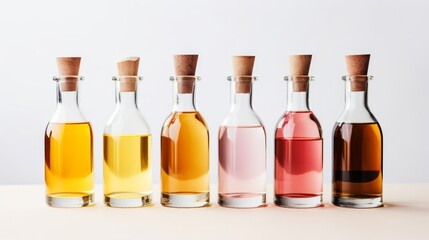 Different oil and vinegar bottles set