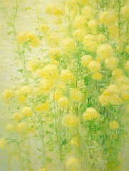 soft color spring flower leaves oil painting , ai
